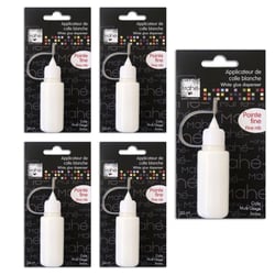 5 tubes de colle blanche pointe fine - 20 ml