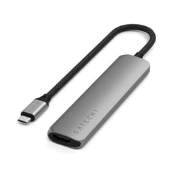 Satechi Hub USB-C Slim Multiport 6-in-1 4K Power Delivery 100W Gris