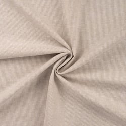 Tissu Lin Coton Rayé blanc sur fond Beige chiné