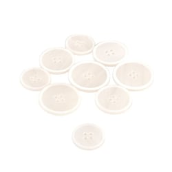 Bouton bio résine 4 trous blanc