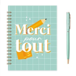 Coffret Merci pour Tout - Carnet à Spirales & Stylo