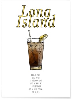 Affiche Cocktail Long Island | A3 : 29,7x42cm