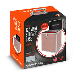 Mallette de rangement vinyles 33 tours Vinyl Tonic VT02RG – Rose Gold 40 disques