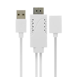 Avizar Câble USB Femelle MHL Vers HDMI Mâle Et USB Mâle Smartphone / Tablette Blanc