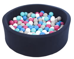 Piscine à balles Aire de jeu + 200 balles bleu marine blanc,bleu,rose,gris,turquoise - Velinda