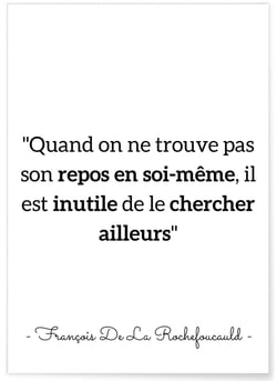 Affiche citation François de la Rochefoucauld 'Quand on ne trouve pas...' | A3 : 29,7x42cm