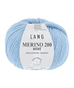 Pelote de laine à tricoter pour layette MERINO 200 BEBE - Lang Yarns 372 Bleu