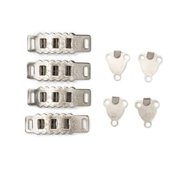 Agrafes et barettes ajustable pour pantalons et jupes argent x4