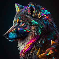 Kit diamond painting Loup 30 x 30 cm