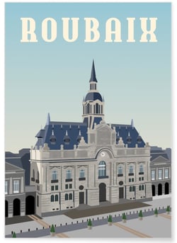 Affiche ville de Roubaix | A3 : 29,7x42cm