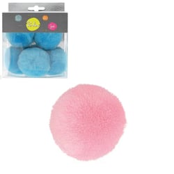 Lot de 5 petits pompons 5cm Rose