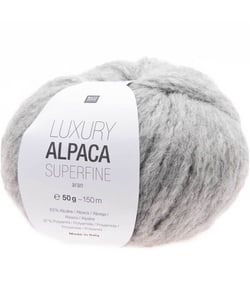 Fil de laine à tricoter LUXURY ALPACA Superfine Aran - Rico Design 03 Gris