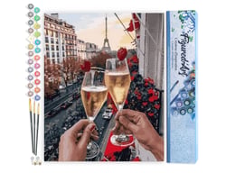 Peinture par Numéro Figured'Art - Santé des Amoureux à Paris - Kit de Loisir Créatif DIY Numéro d'Art Complet - 40x50cm sans châssis en bois