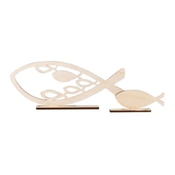 Poissons en bois 20x8,3cm 2 pièces