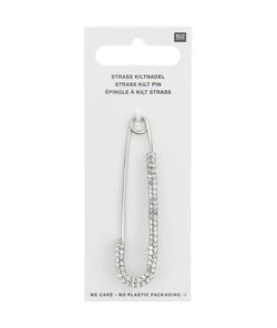 Épingle à Kilt avec Strass 70 x 18mm : Élégance Traditionnelle Revisitée - Rico Design Argent