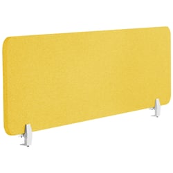 Séparateur Cloison Acoustique de Bureau et Table Jaune en Polyester et Matière Synthétique 160 x 40 cm Idéal pour le Open Space