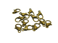 10 Fermoirs mousqueton 12*7mm couleur bronze