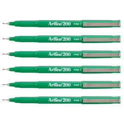Lot de 6 stylos feutres permanents - ARTLINE - Pointe 0,4 mm - Vert