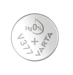 Blister de 1 Pile oxyde argent "Watch" V377 (SR66) SR626SW 1,55 Volt Argent VARTA