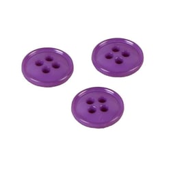 Bouton 4 trous nylon recylé violet lilas 11mm