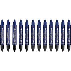 Lot de 12 marqueurs permanents double pointe - PENTEL - Bleu - Tracé 0,3 mm et 1,2 mm