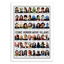 Affiche 50x70 cm - Iconic Horror movies Villains - Olivier Bourdereau