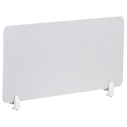 Séparateur de Bureau Blanc Cassé en PET Acoustique Recouvert de Tissu 120 x 50 cm avec Pinces de Fixation