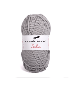 Fil de coton et Acrylique à tricoter ou crocheter SALSA - Cheval Blanc 71 Gris