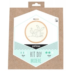 Prima Mercerie | Kit broderie motif cactus | DIY décoration intérieure | Tambour inclus | Pas-à-pas détaillé