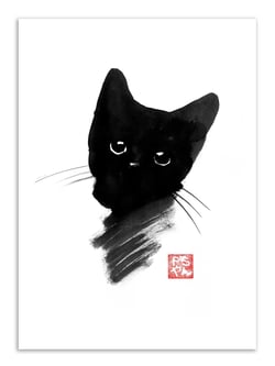 Affiche 30 x 40 cm - Kitty black - Pechane Sumie
