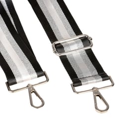 Bandoulière sangle bicolore 50x140cm noir/argent