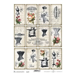 Tags éléments décoratif en papier à découper scrapbooking VINTAGE PARIS COUTURE 0044
