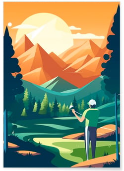 Affiche Illustration Golf | A3 : 29,7x42cm