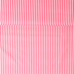Tissu Popeline de Coton Rayures rouge 5 mm sur fond Blanc