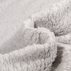 Tissu Fausse fourrure Doudou réversible uni Gris clair