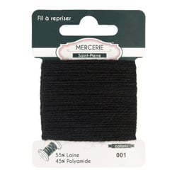 Fil à repriser laine 15m noir