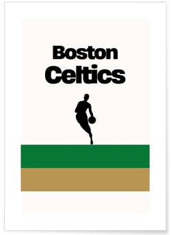 Affiche Boston Celtics - Design minimaliste | A3 : 29,7x42cm