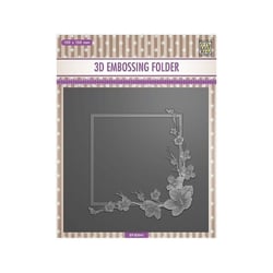 Embossing folder classeur de gaufrage 15 x 14,5 cm SQUARE FRAME WITH BLOSSOM 41