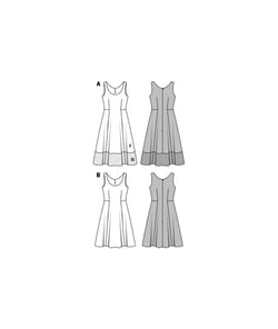 Patron Burda 6758 Robe du 34 au 44 taille n°FR 34-44