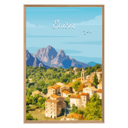 Tableau mural encadré illustration Évisa 65x97 cm