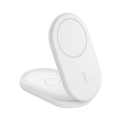 Belkin Support de Charge sans Fil Pliable Qi2 15W pour Smartphone / Ecouteurs Blanc
