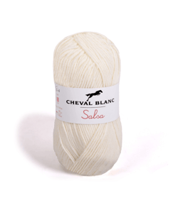 Fil de coton et Acrylique à tricoter ou crocheter SALSA - Cheval Blanc 16 Ecru