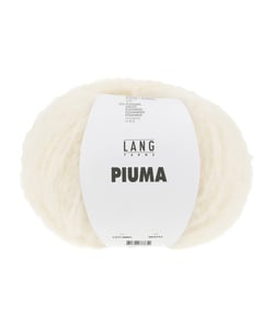 Pelote de laine et coton à tricoter PIUMA - Lang Yarns 01 Ecru