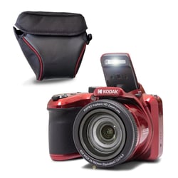 KODAK Pixpro Astro Zoom AZ405 + Housse de Protection - Appareil Photo Numérique Bridge, Zoom X40, Grand Angle de 24 mm, 20 Mégapixels, LCD 3, Vidéo Full HD 1080p, OIS, Pile AA - Rouge
