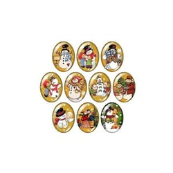 10 cabochons ovale en verre assorties 18 x 25 mm NOEL A