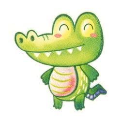 Ecusson thermocollant animal mignon crocodile 4.5x4.5cm