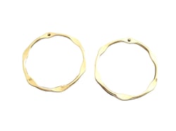 2 Pendentifs ronds irréguliers 33*31mm doré