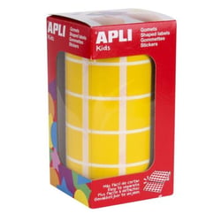 Apli Agipa - Gommettes rouleau Carré 20x20 mm Jaune x 1 770