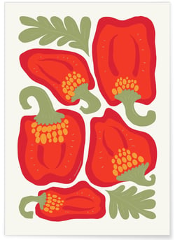 Affiche Poivrons Rouges | A3 : 29,7x42cm