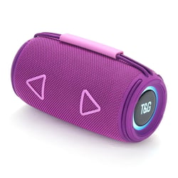 Enceinte Bluetooth Portable 3D Stéréo Subwoofer Sans Fil Avec Lumière Ambiance LED Violet YONIS